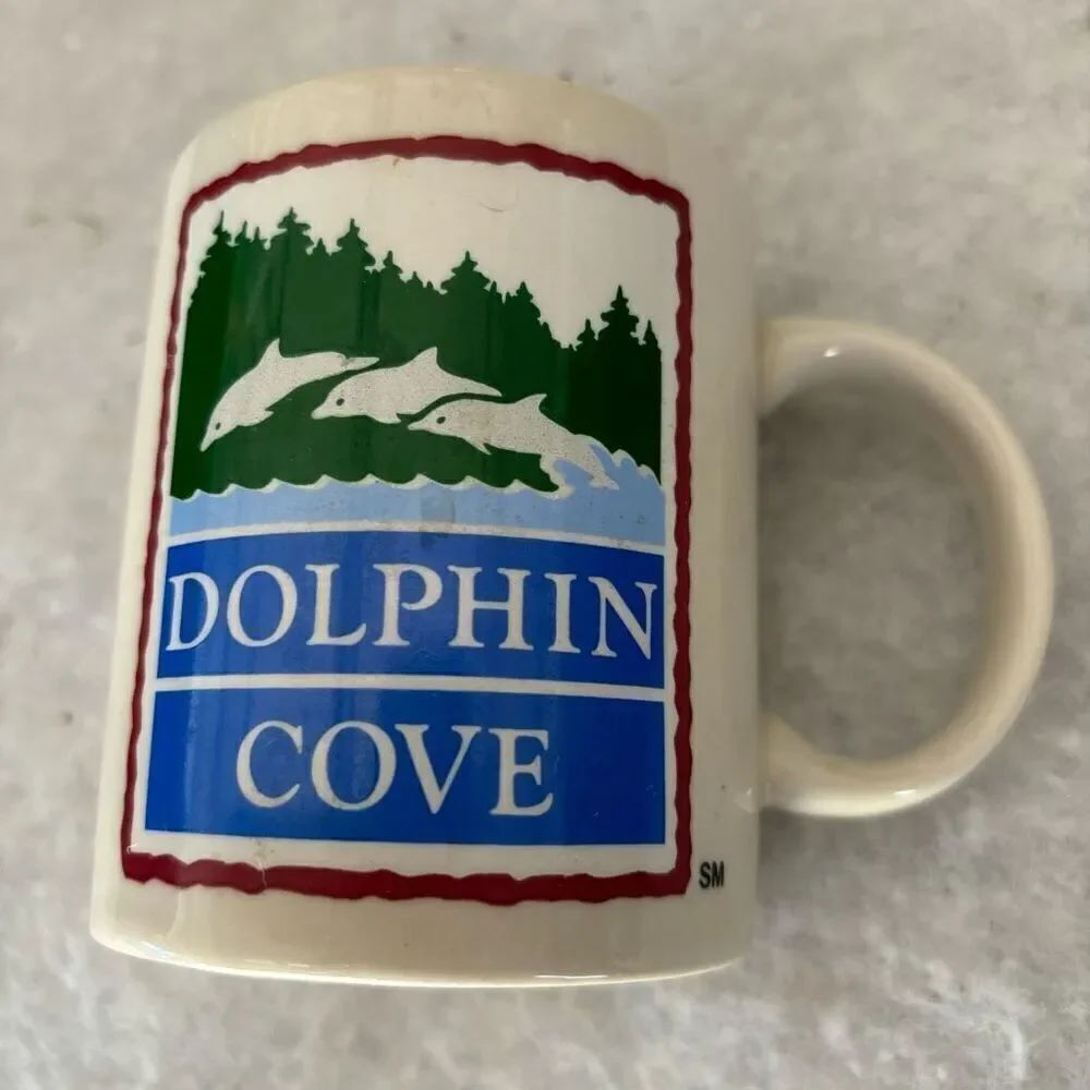 Sea World Dolphin Cove Vintage Ceramic Mug